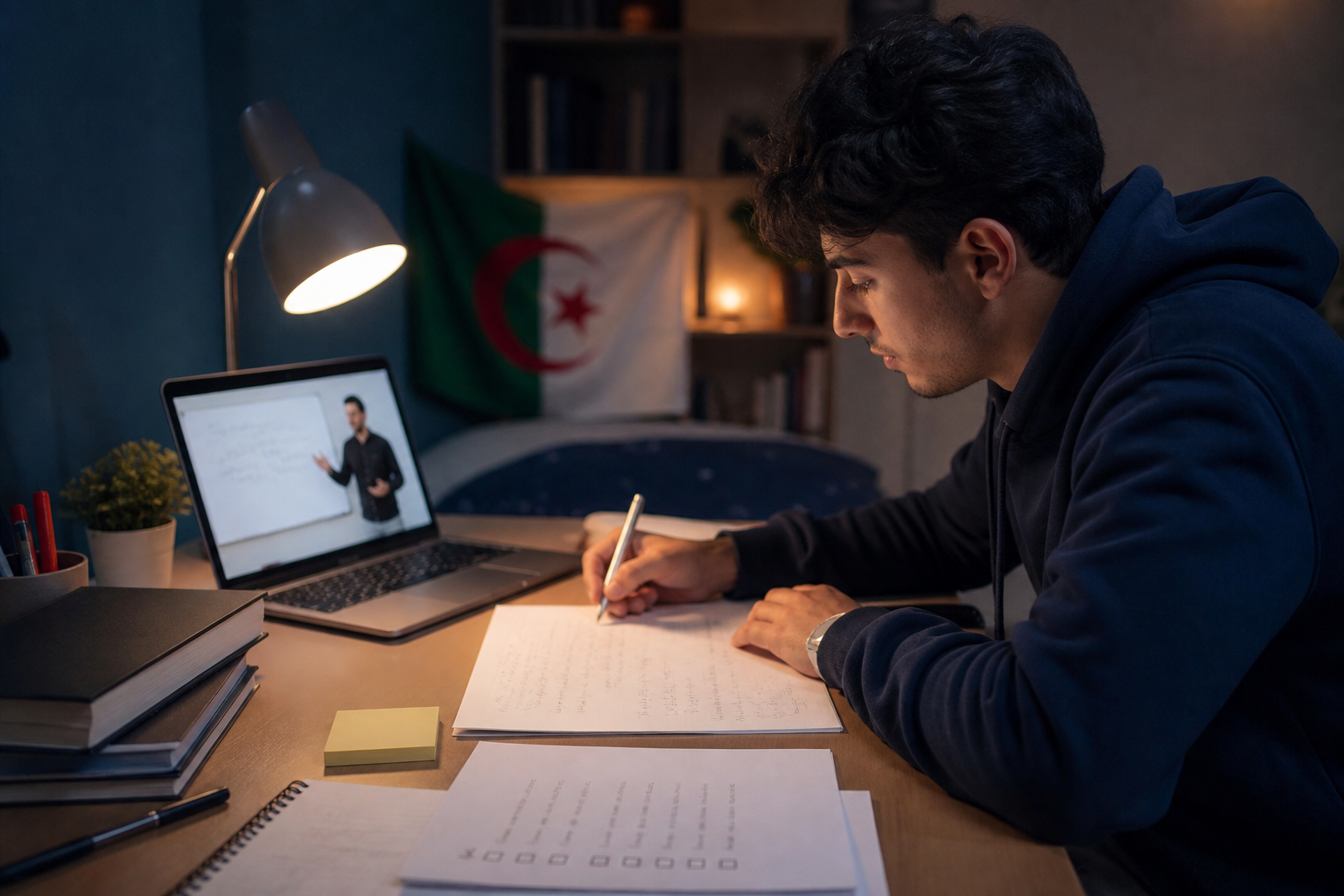 A student following a guided Pack on a laptop.